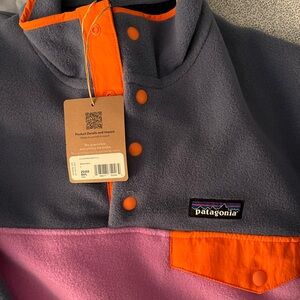 Patagonia Blue, Purple and Orange Fleece Pullover
